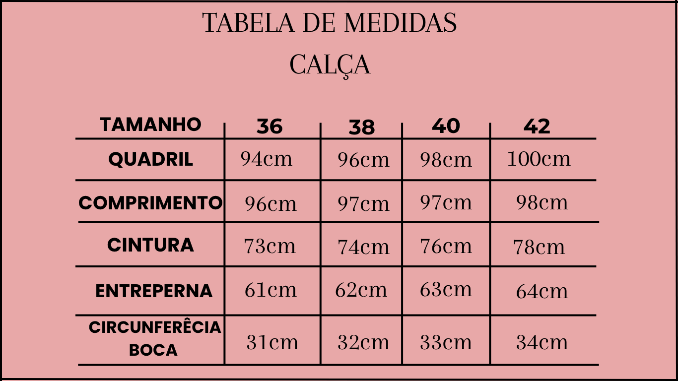 TABELA JEANS GABRIELE